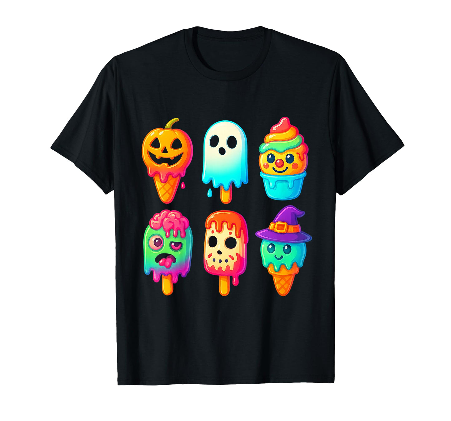 Funny Horror Ice Cream Pops Summerween Halloween 3D Candy T-Shirt