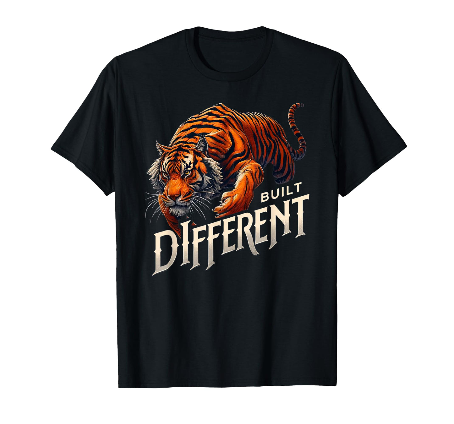 Built Different - Roar of Strength Fitness Motivation Tiger T-Shirt