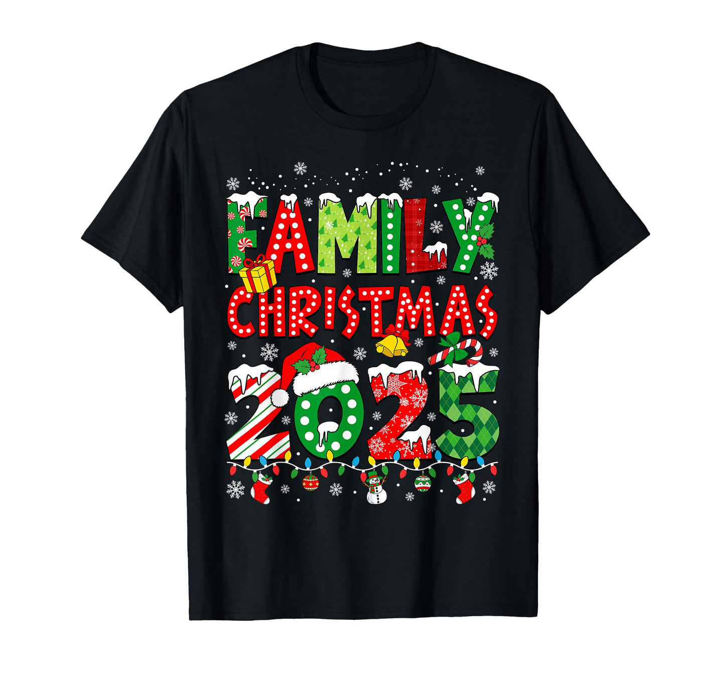Family Christmas 2025 Matching Squad Santa Elf Funny Xmas T-Shirt