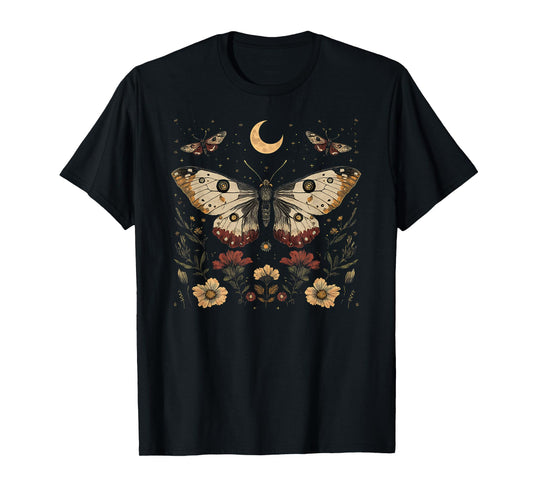 Vintage Festival Graphic, Celestial Moon, Moth, Cottage core T-Shirt