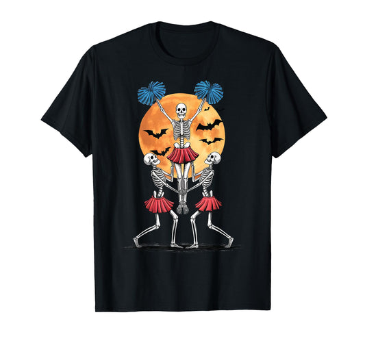 Skeleton Cheerleader Cheerleading T-Shirt