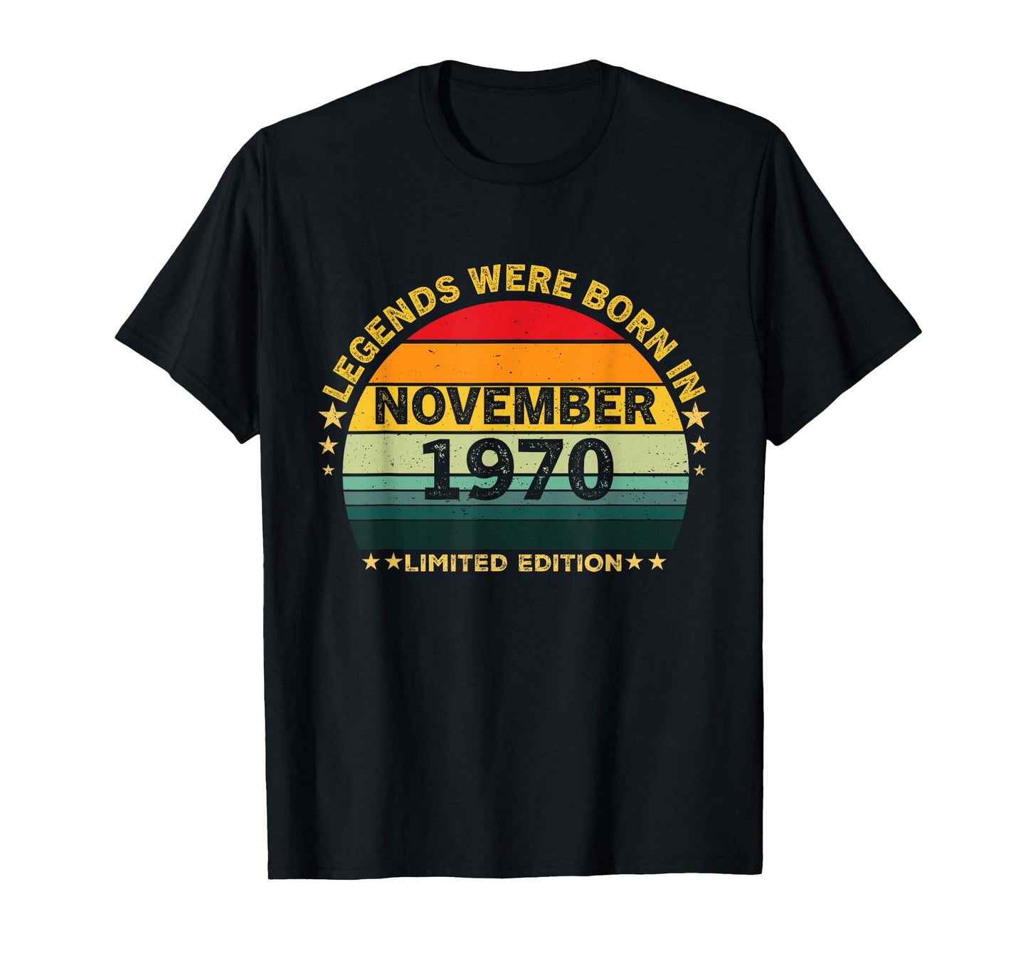 Vintage 55th Birthday Legends were Born in November 1970 T-Shirt