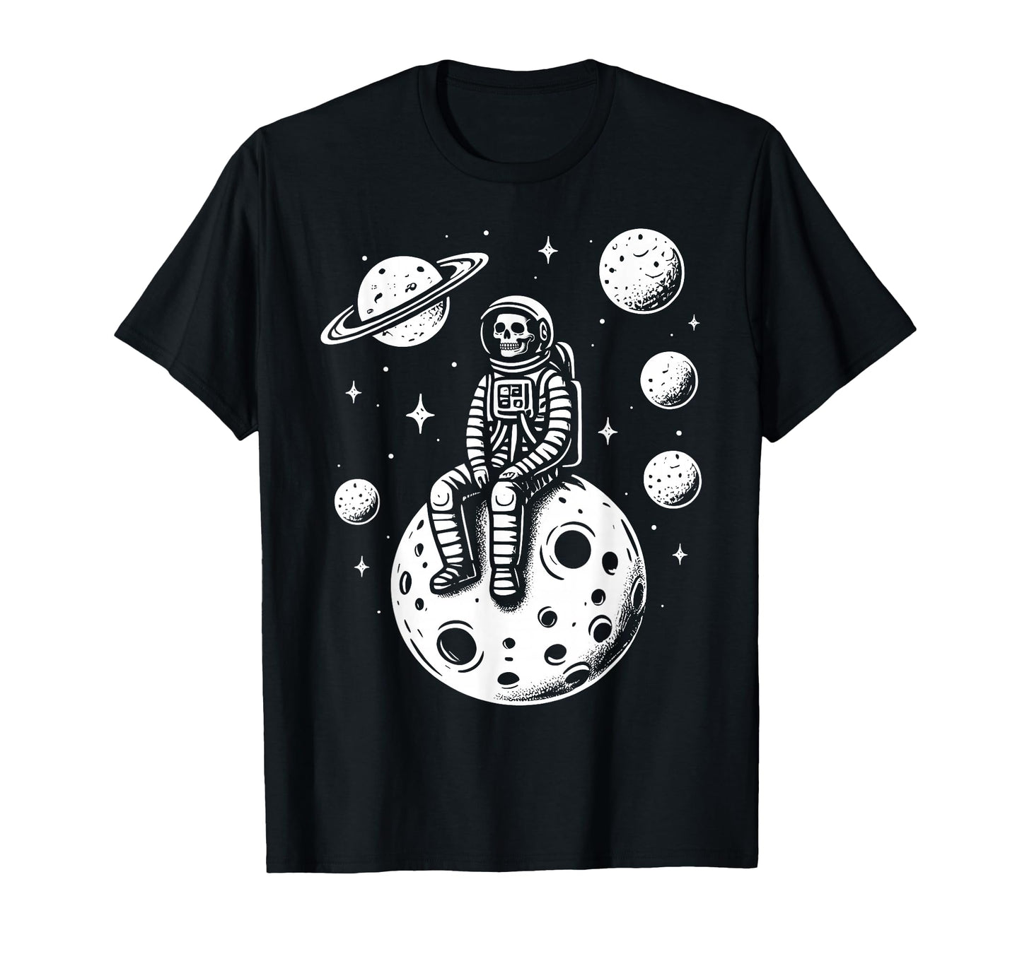 Halloween Skeleton Astronaut Fun Costume Men Women Kids Boys T-Shirt