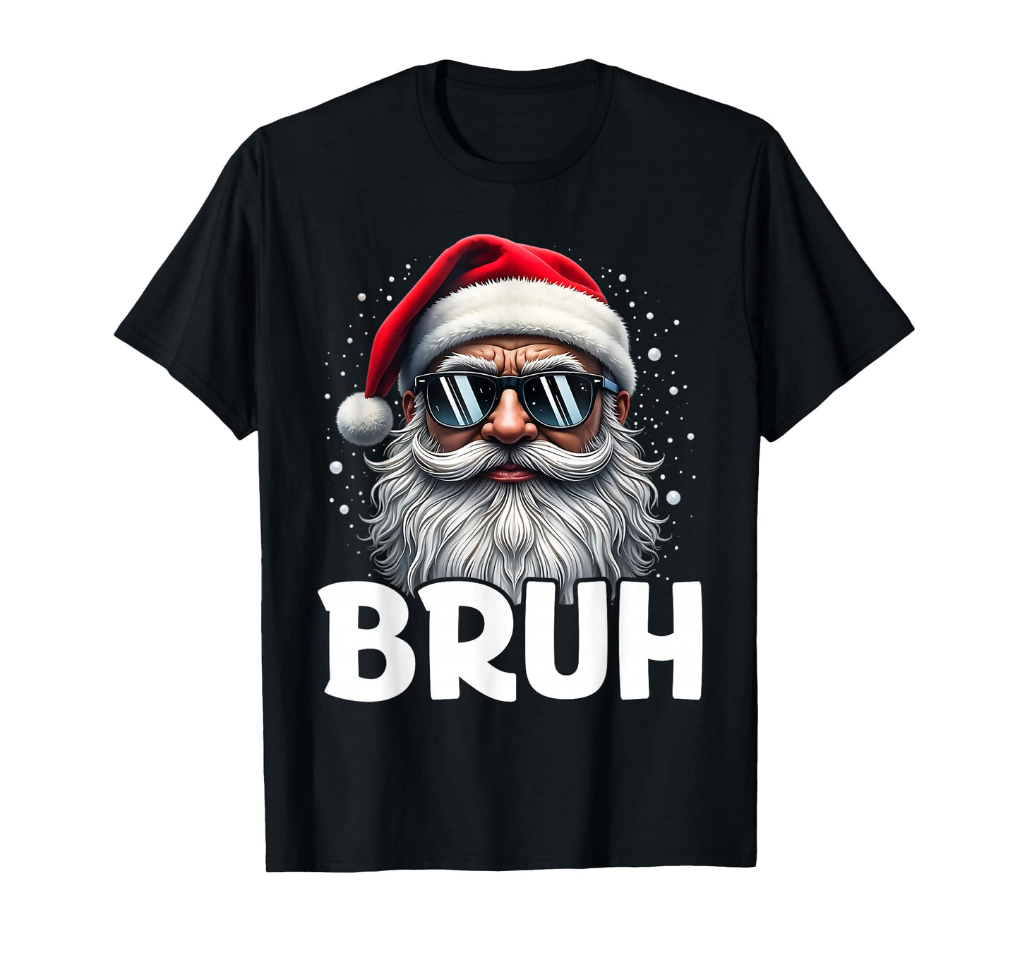 Bruh Funny Christmas Santa Claus Teens Boys Kids Xmas T-Shirt