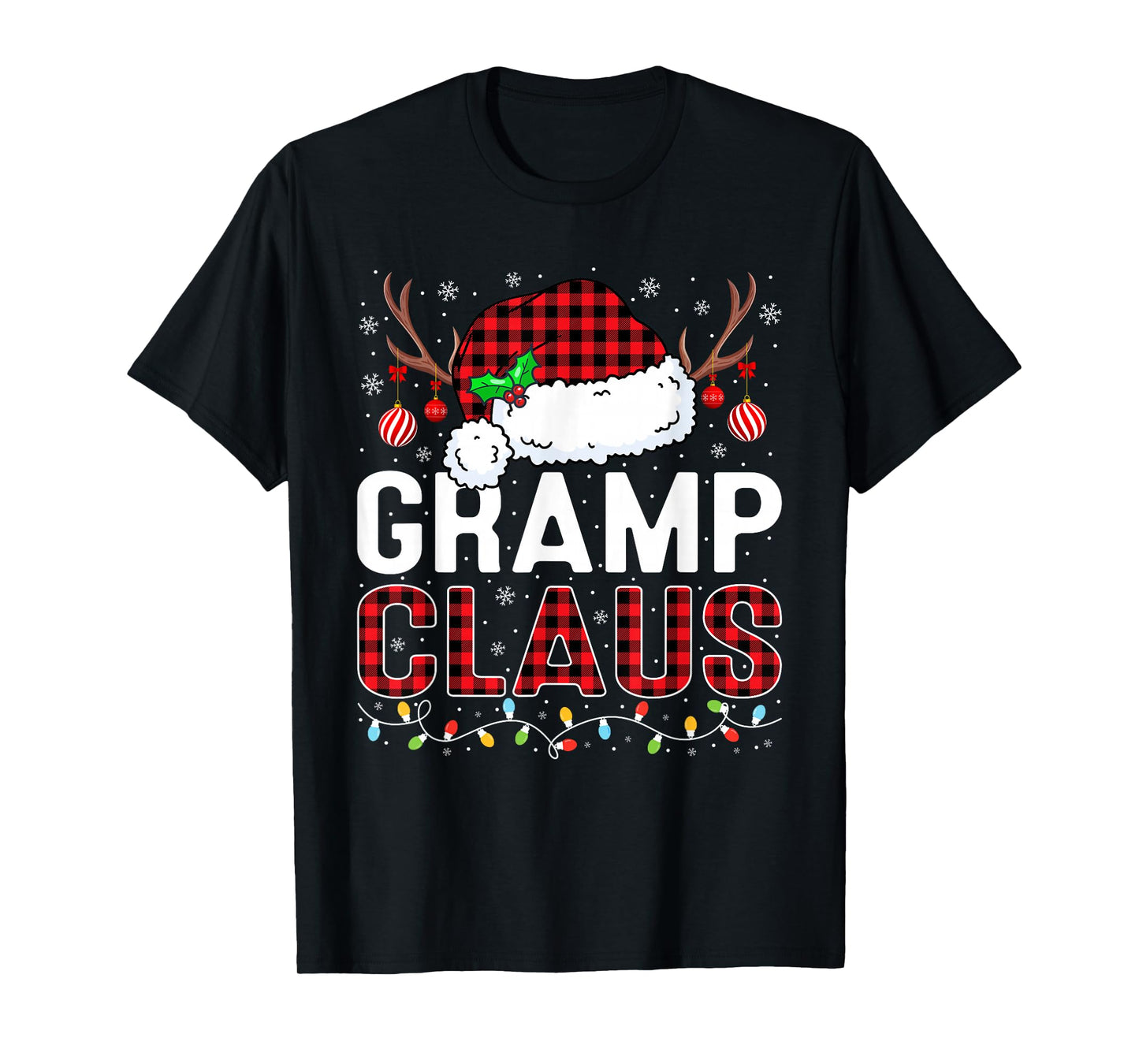 Christmas Lights Gramp Claus Family Matching Xmas Pajama T-Shirt