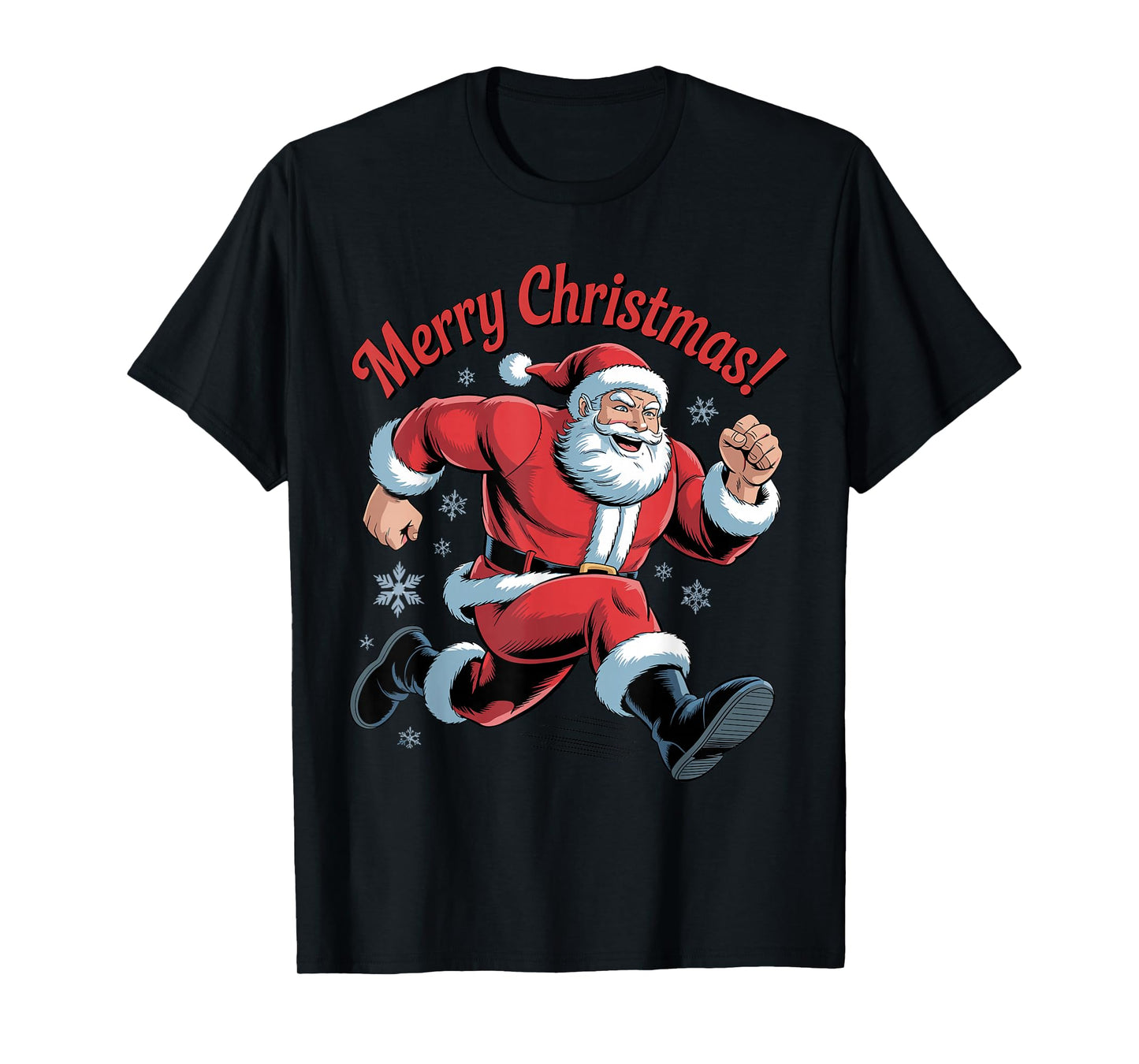 Funny Santa Running Christmas Cross Country XC Runner Pajama T-Shirt