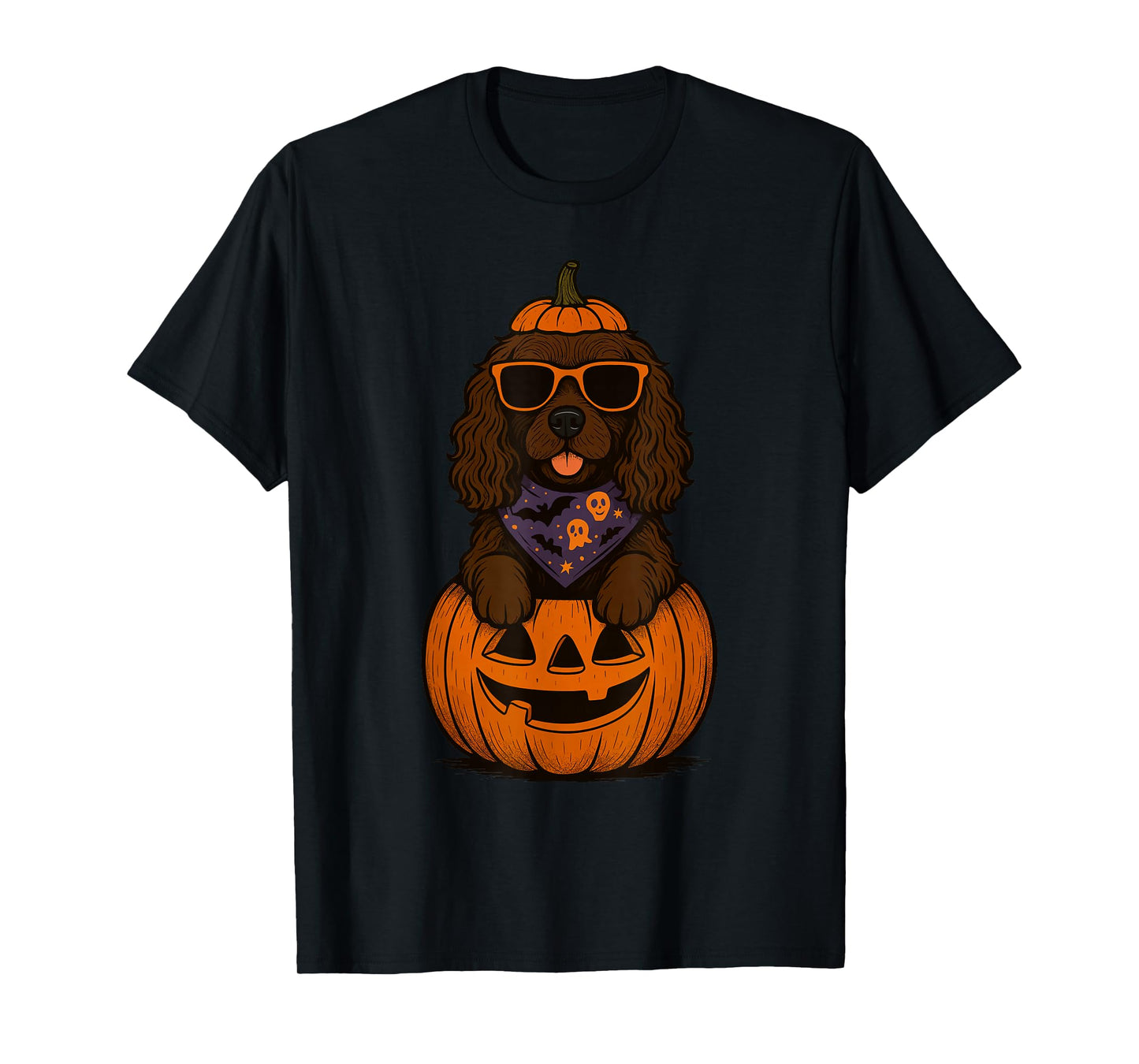 Spooky Boykin Spaniel Pumpkin Halloween Dog Lover T-Shirt