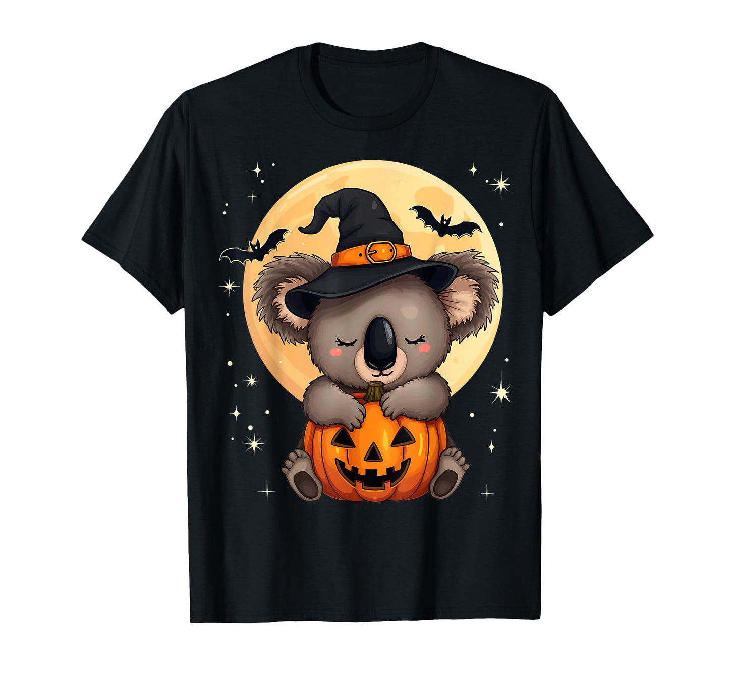 Halloween Koala Witch Hat Pumpkin Spooky T-Shirt