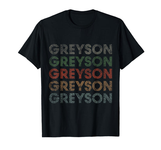Greyson First Name Grunge Style Vintage Retro T-Shirt