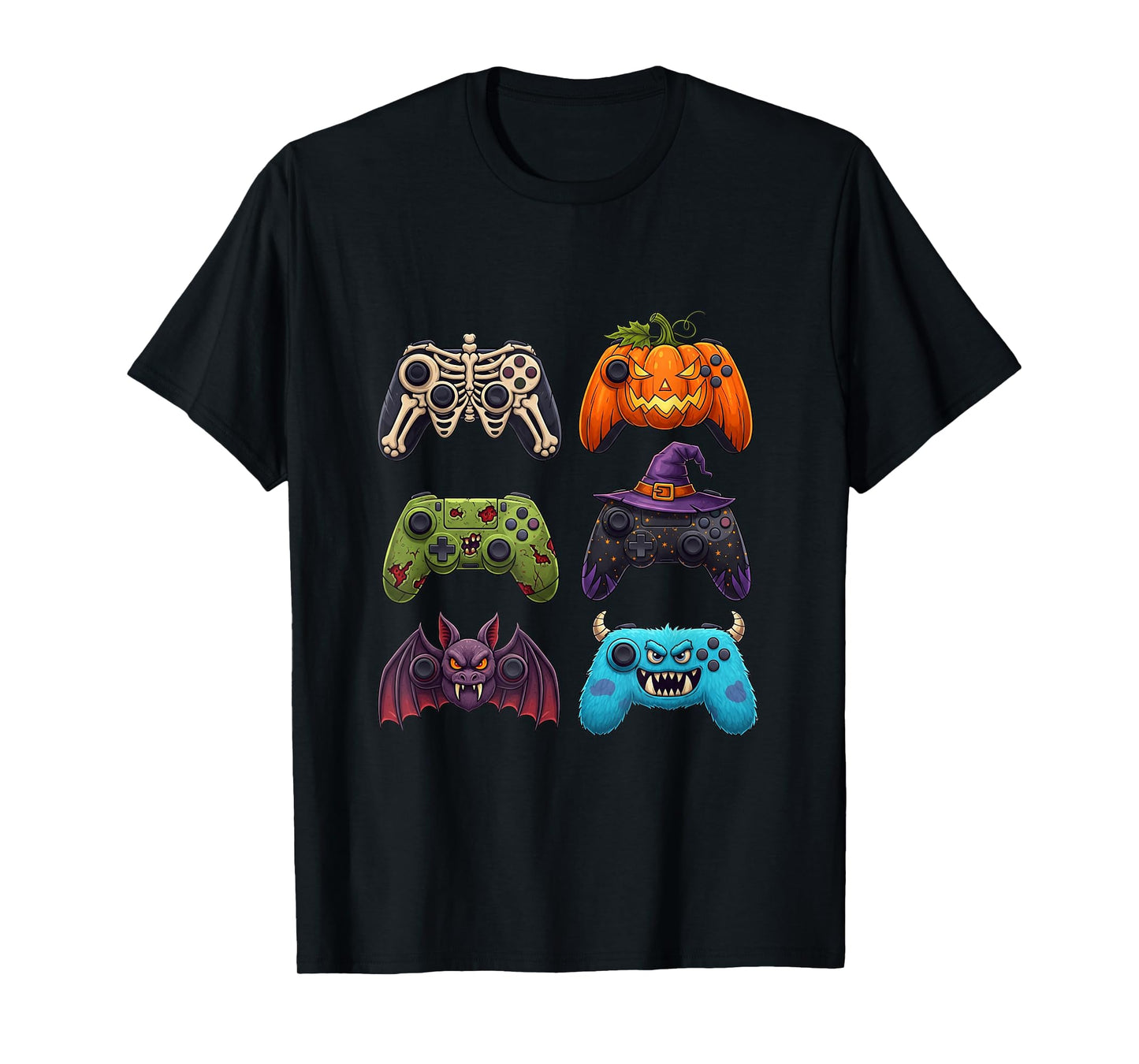 Halloween Skeleton Zombie Gaming Controllers Mummy Boys Kids T-Shirt