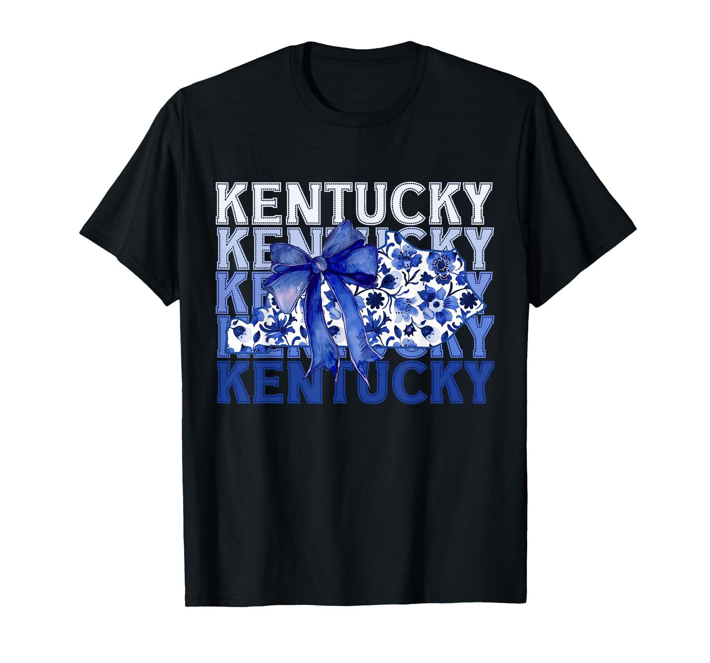 Coquette Blue Floral Bow Kentucky T-Shirt