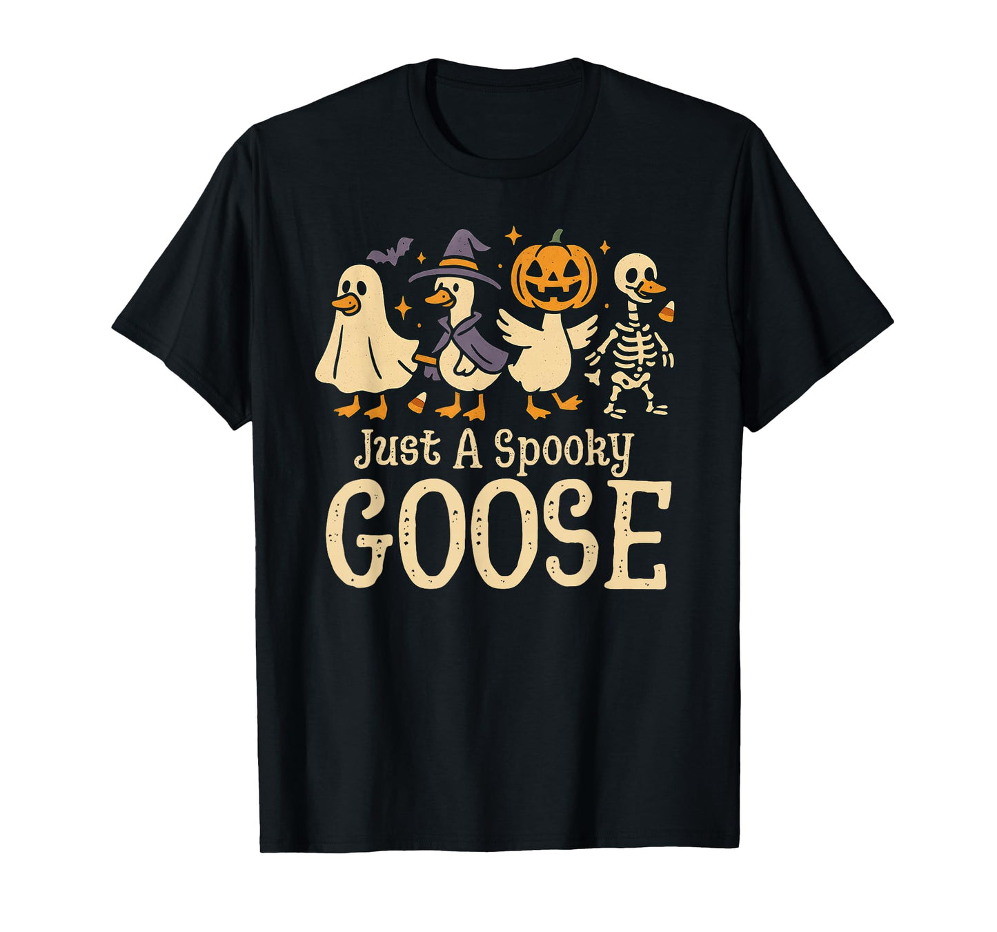 Just A Spooky Goose Retro Vintage Funny Halloween Costume T-Shirt