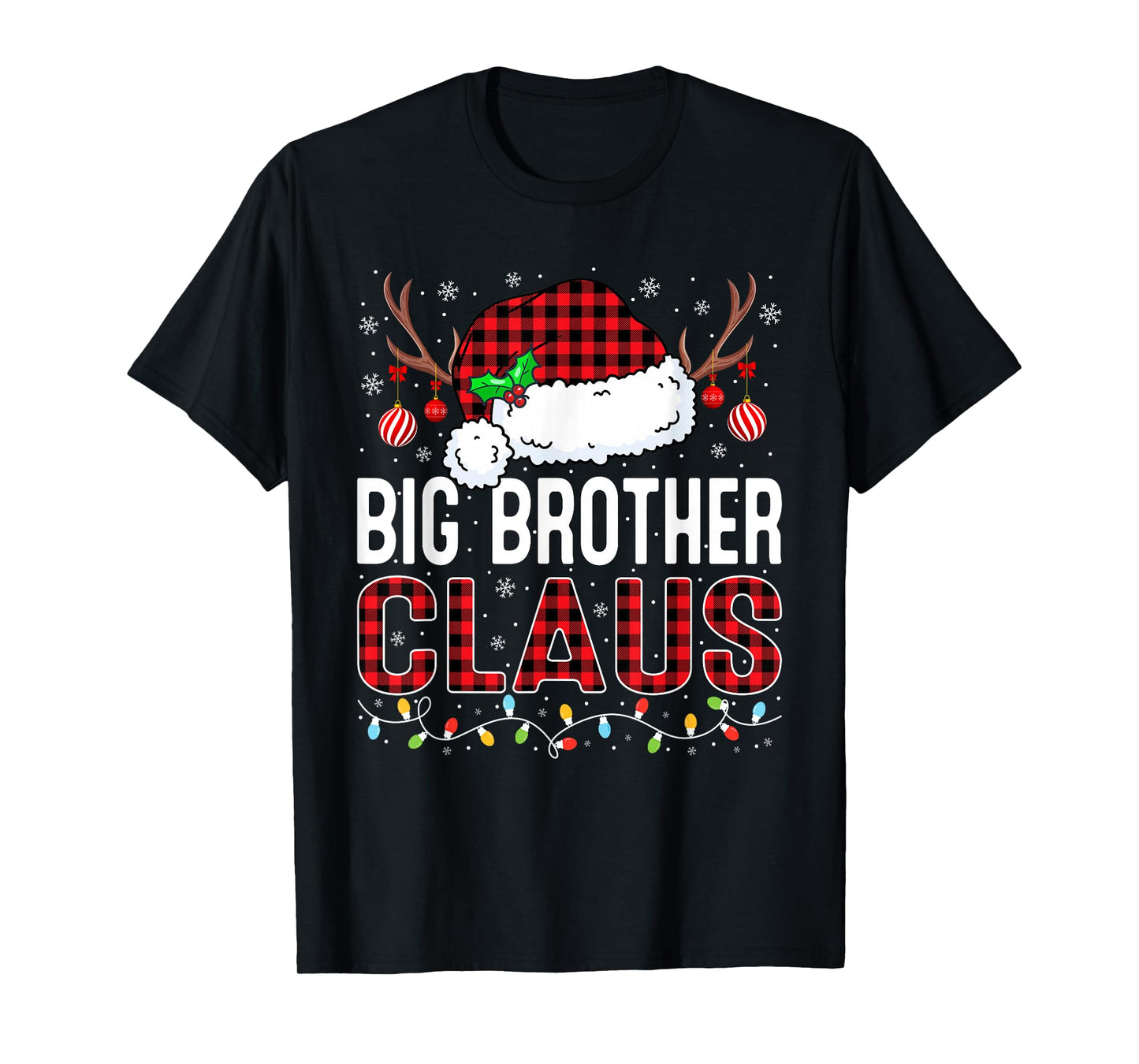 Christmas Lights Big Brother Claus Family Matching Pajama T-Shirt