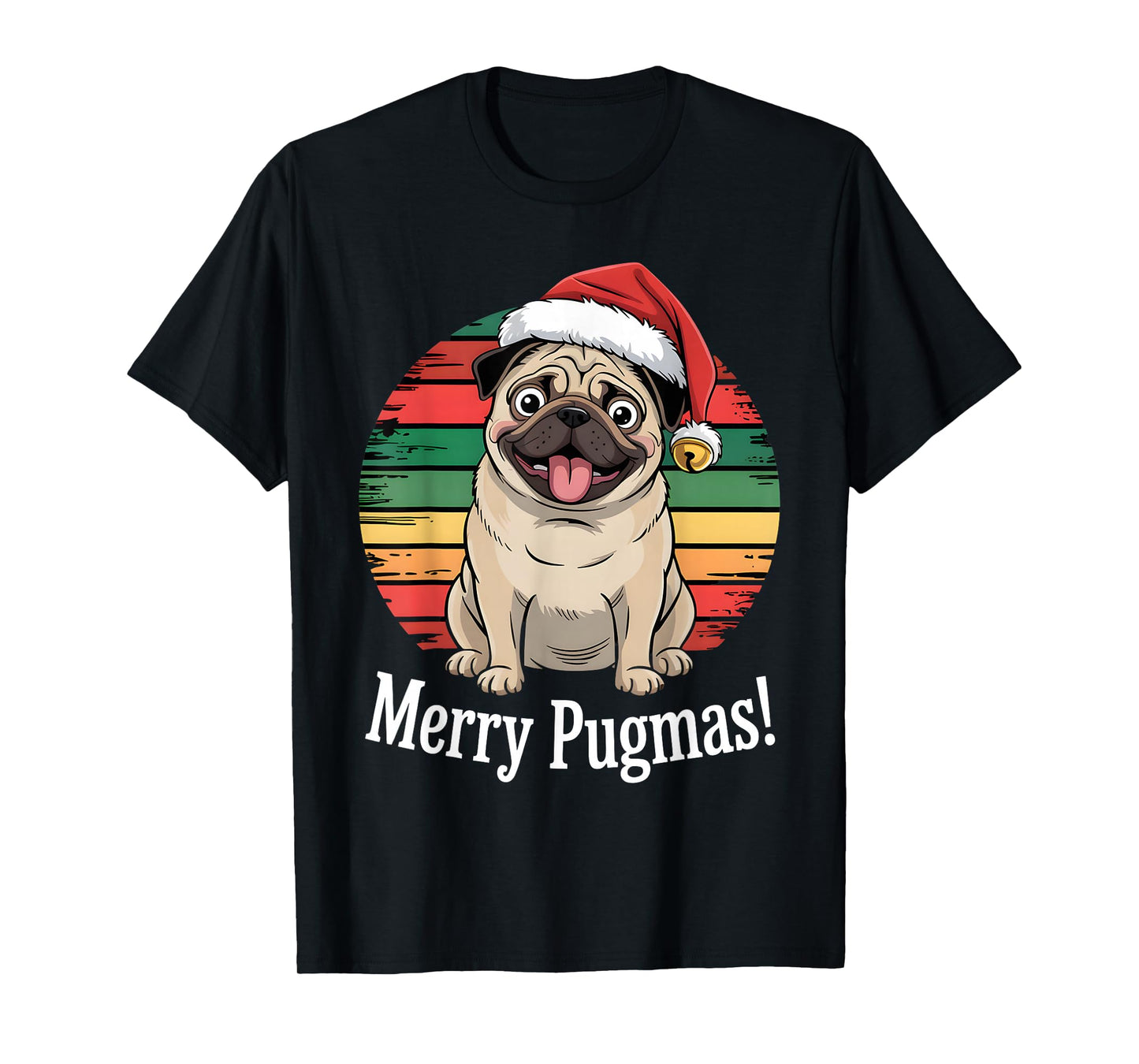Funny Father Christmas Xmas Pug Puppy Dogs Party Costume T-Shirt