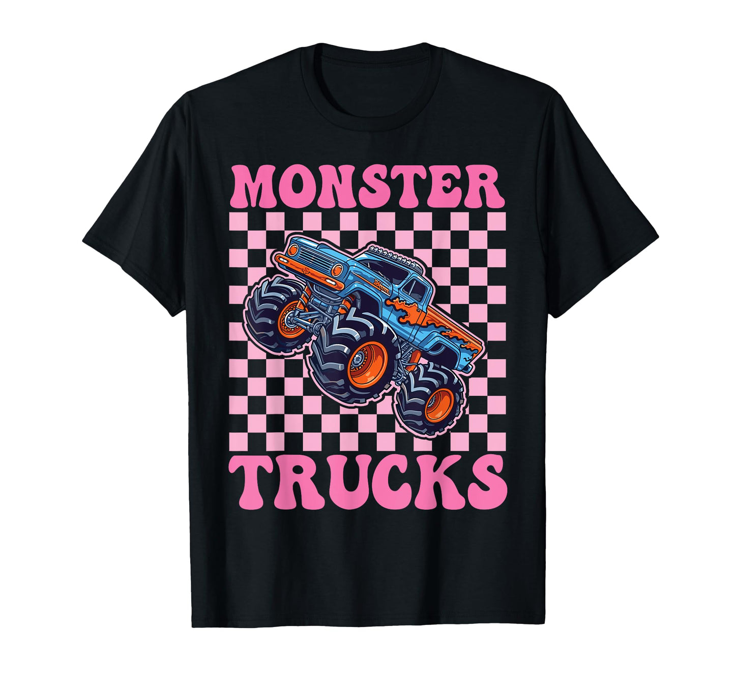 Monster Truck for Toddlers, Girl Monster Truck Retro Vintage T-Shirt