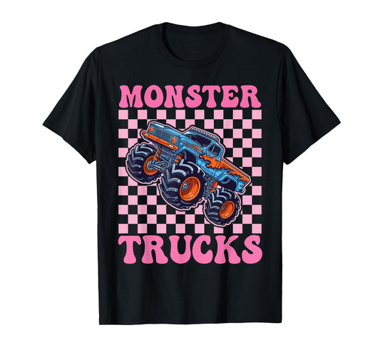 Monster Truck for Toddlers, Girl Monster Truck Retro Vintage T-Shirt