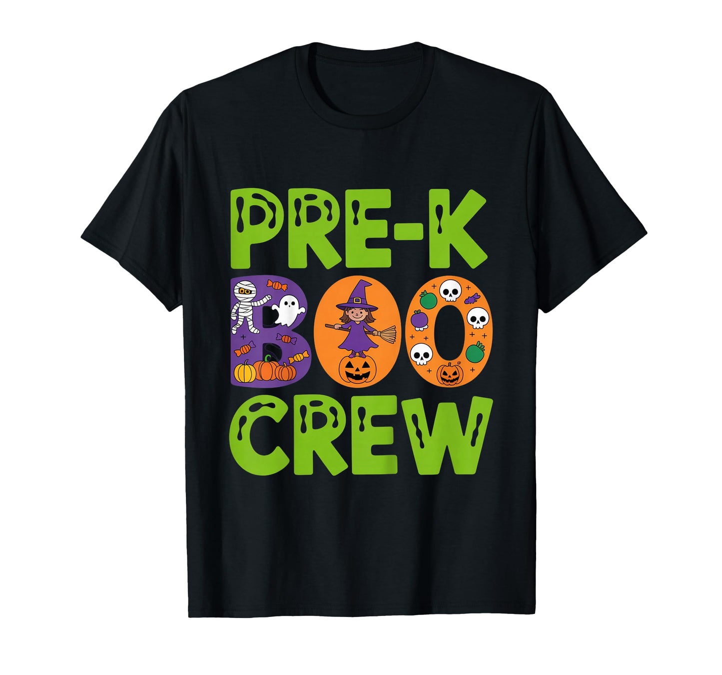 Pre-K Boo Crew Halloween Outfit for Kids Teachers and Family T-Shirt