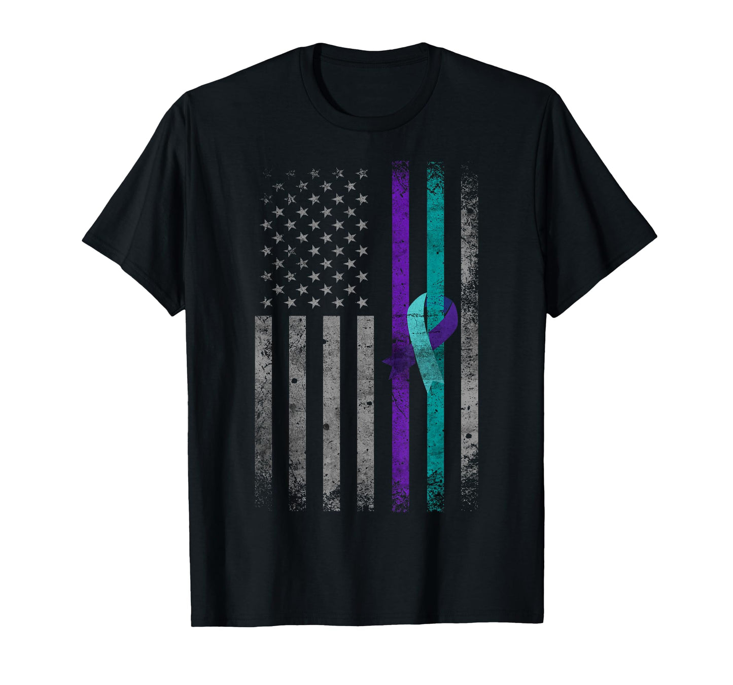 Vintage American Flag Suicide Prevention Awareness T-Shirt