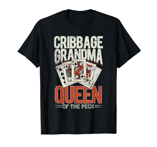 Cribbage Board Game Grandma Granny Queen Cribbage Player T-Shirt