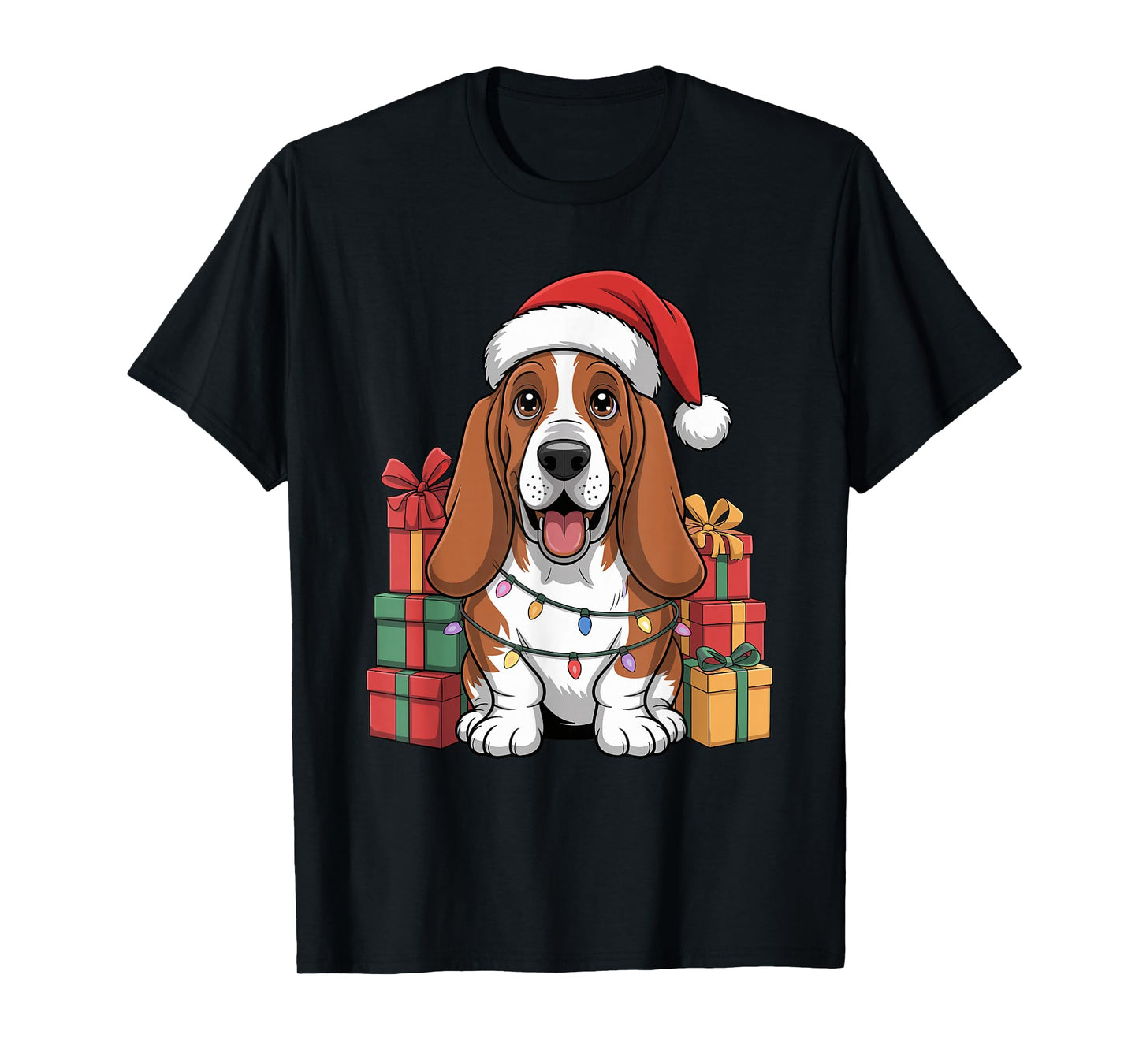 Cute Basset Hound Christmas Holiday Basshole Dog Lover T-Shirt