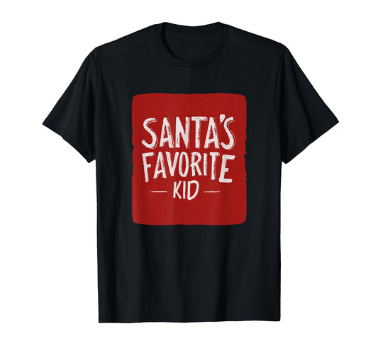 Cute Santa's Favorite Kid Statement T-Shirt
