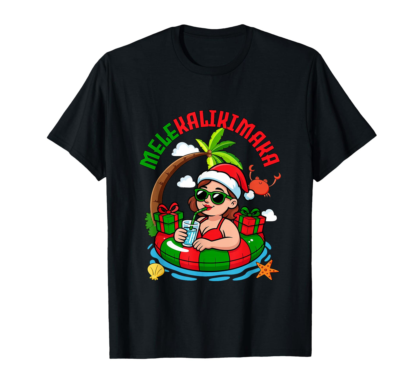 Mele Kalikimaka Christmas Santa Hawaiian Women Relaxing T-Shirt