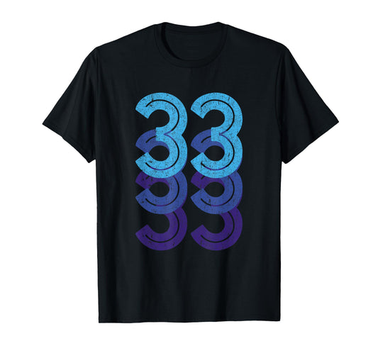 33 T Shirt 33rd Birthday Gift Sports Team Year Age T-shirt T-Shirt