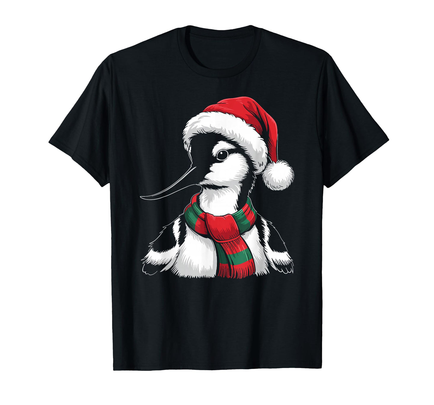 Avocet Xmas Santa Hat Scarf Christmas Costume T-Shirt