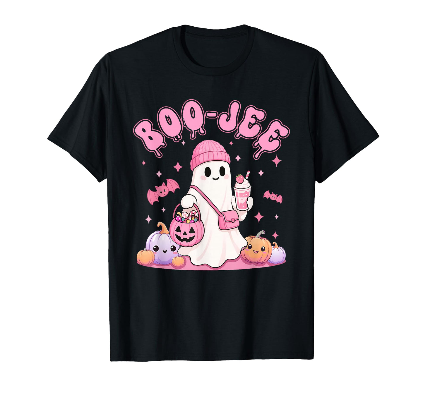 Coquette Leopard Ghost Coffee Boo-JEE Halloween Boujee Ghost T-Shirt