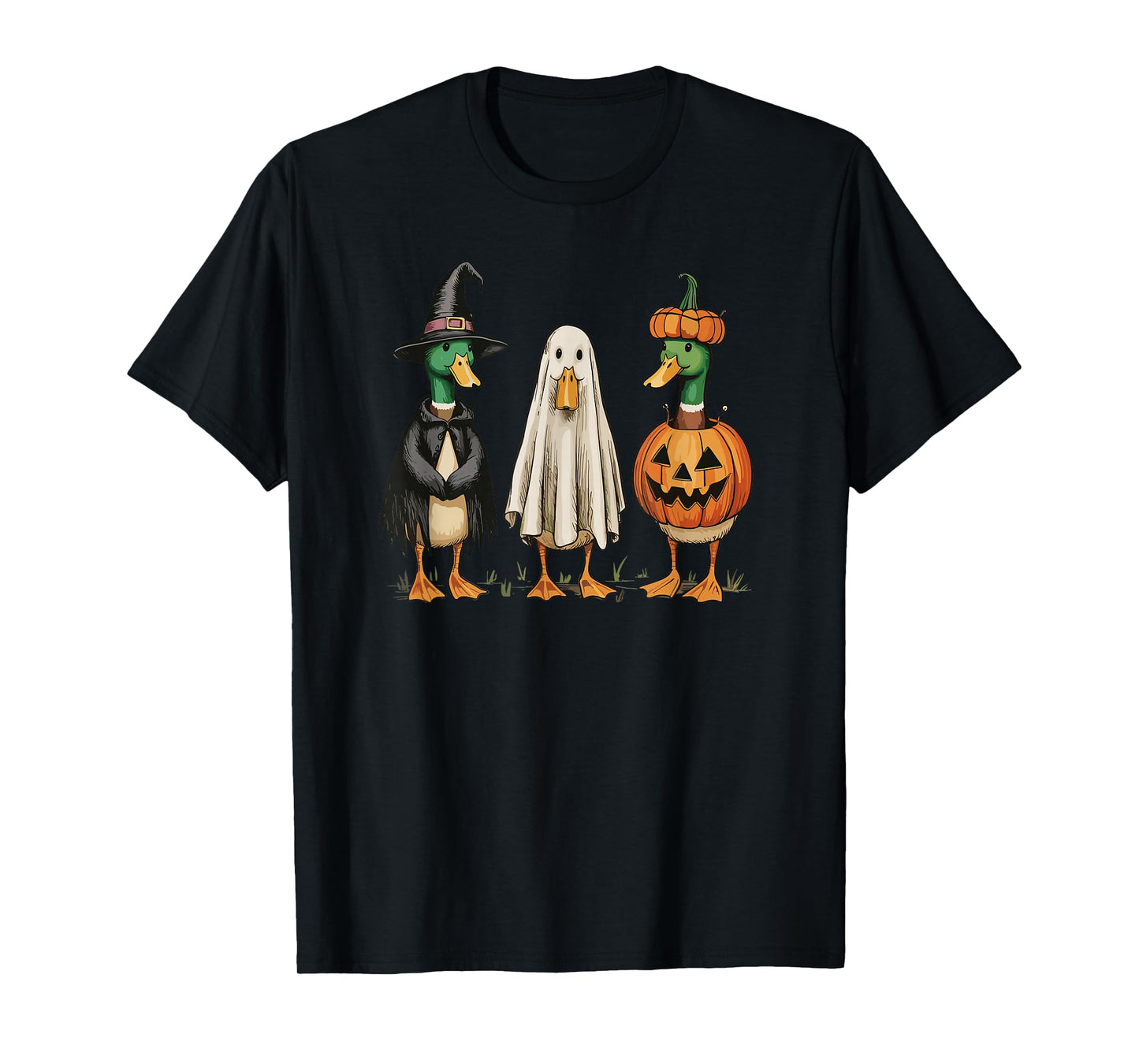 Funny Halloween Duck Costume Party Witch Ghost Pumpkin T-Shirt
