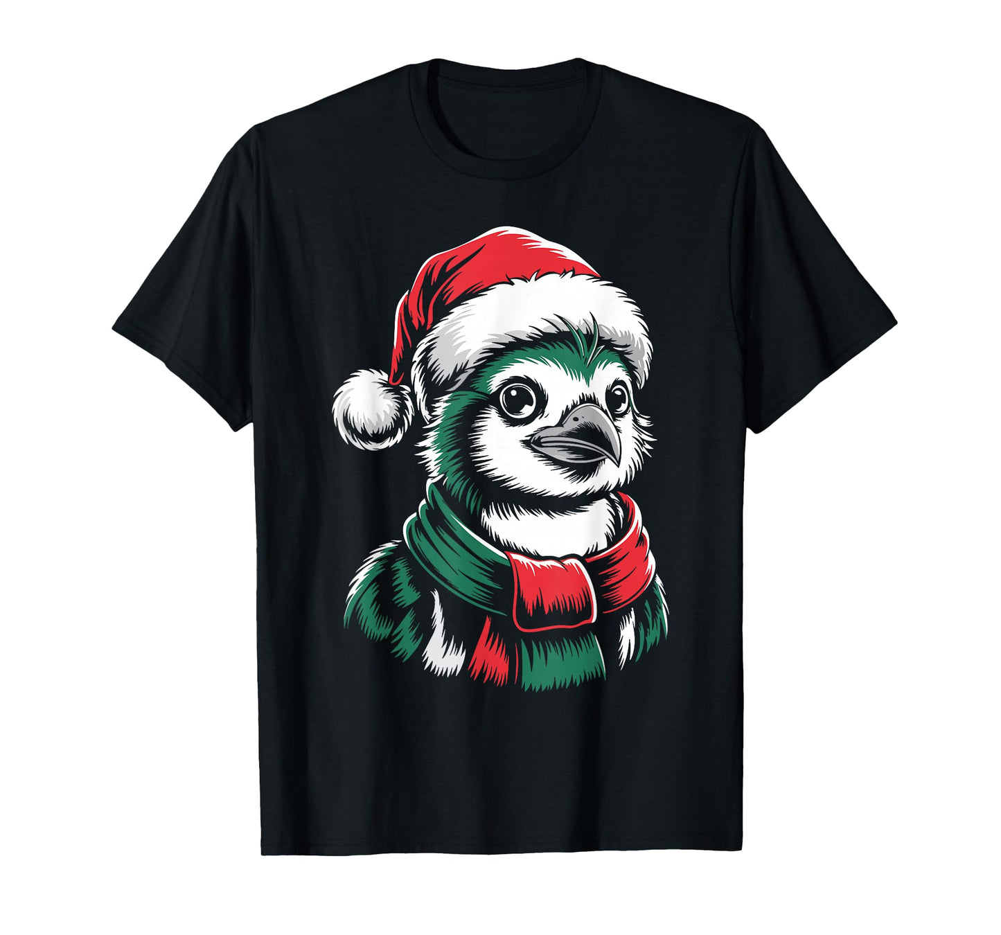 Quetzal Xmas Santa Hat Scarf Christmas Costume T-Shirt