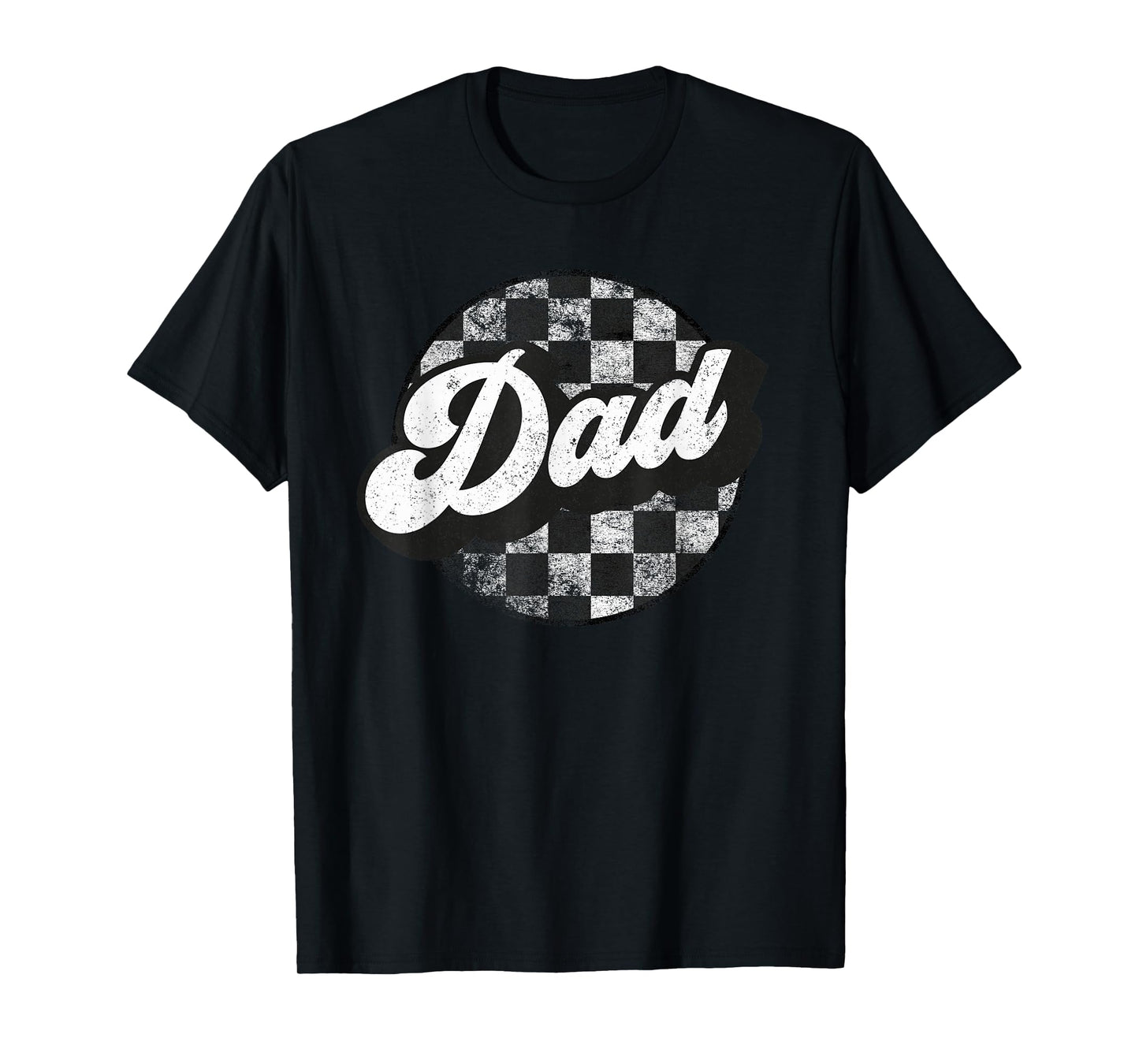 Funny Retro Checkered Dad Race Vintage Matching Family T-Shirt