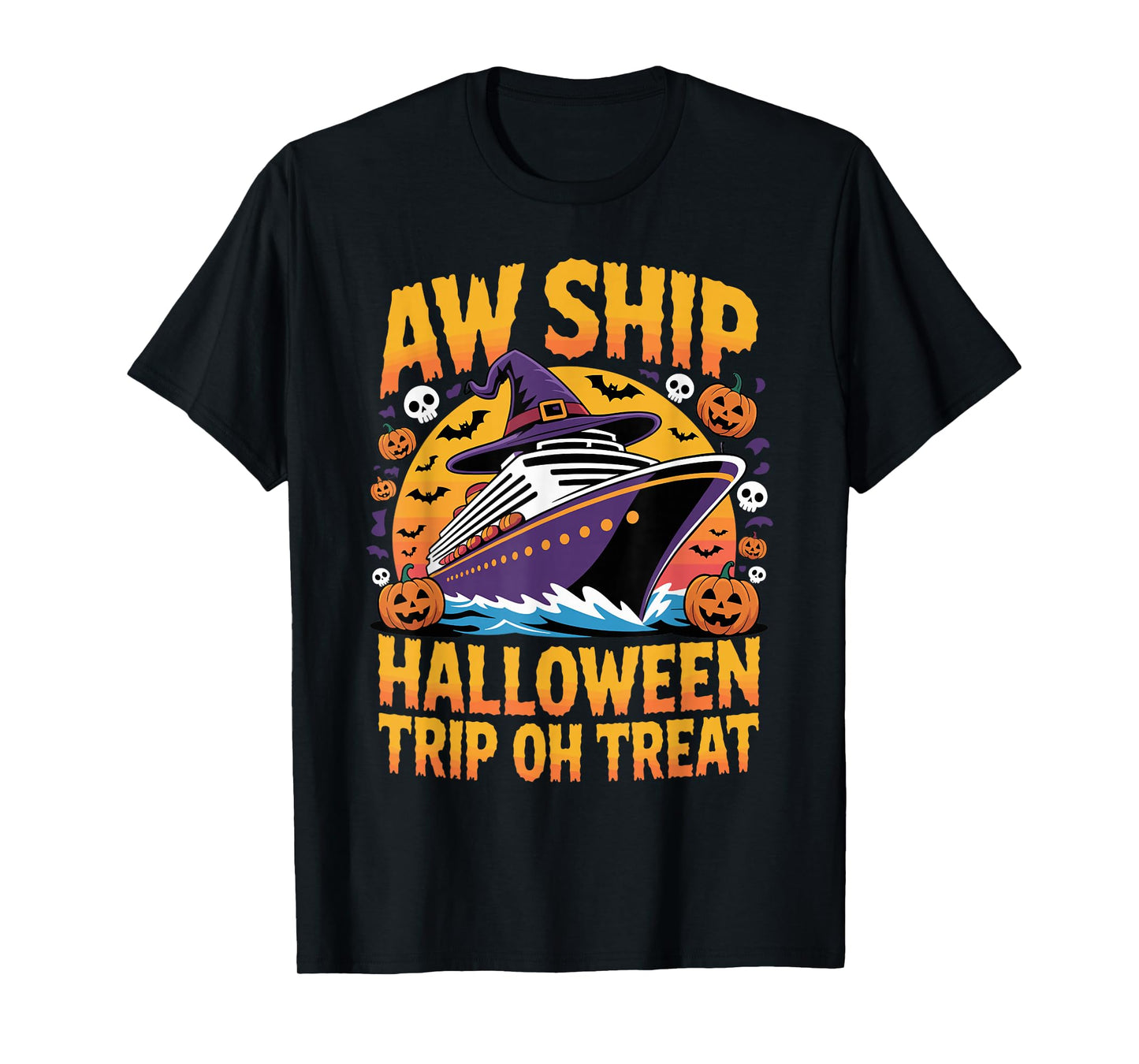 Celebrate Spooky Seas Halloween Cruise Pumpkins Lovers Funny T-Shirt