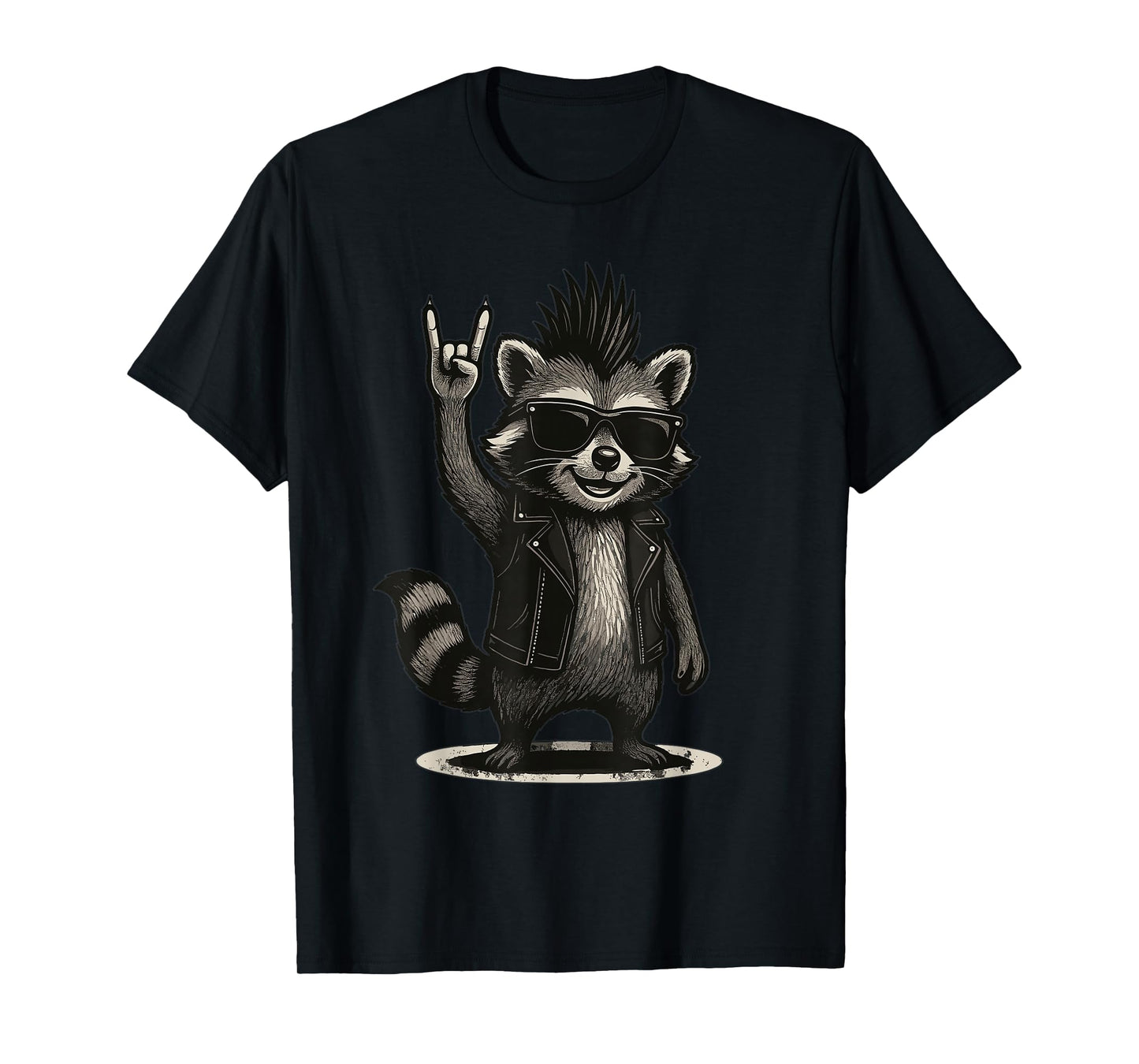 Raccoon Punk Rock Music Vintage T-Shirt