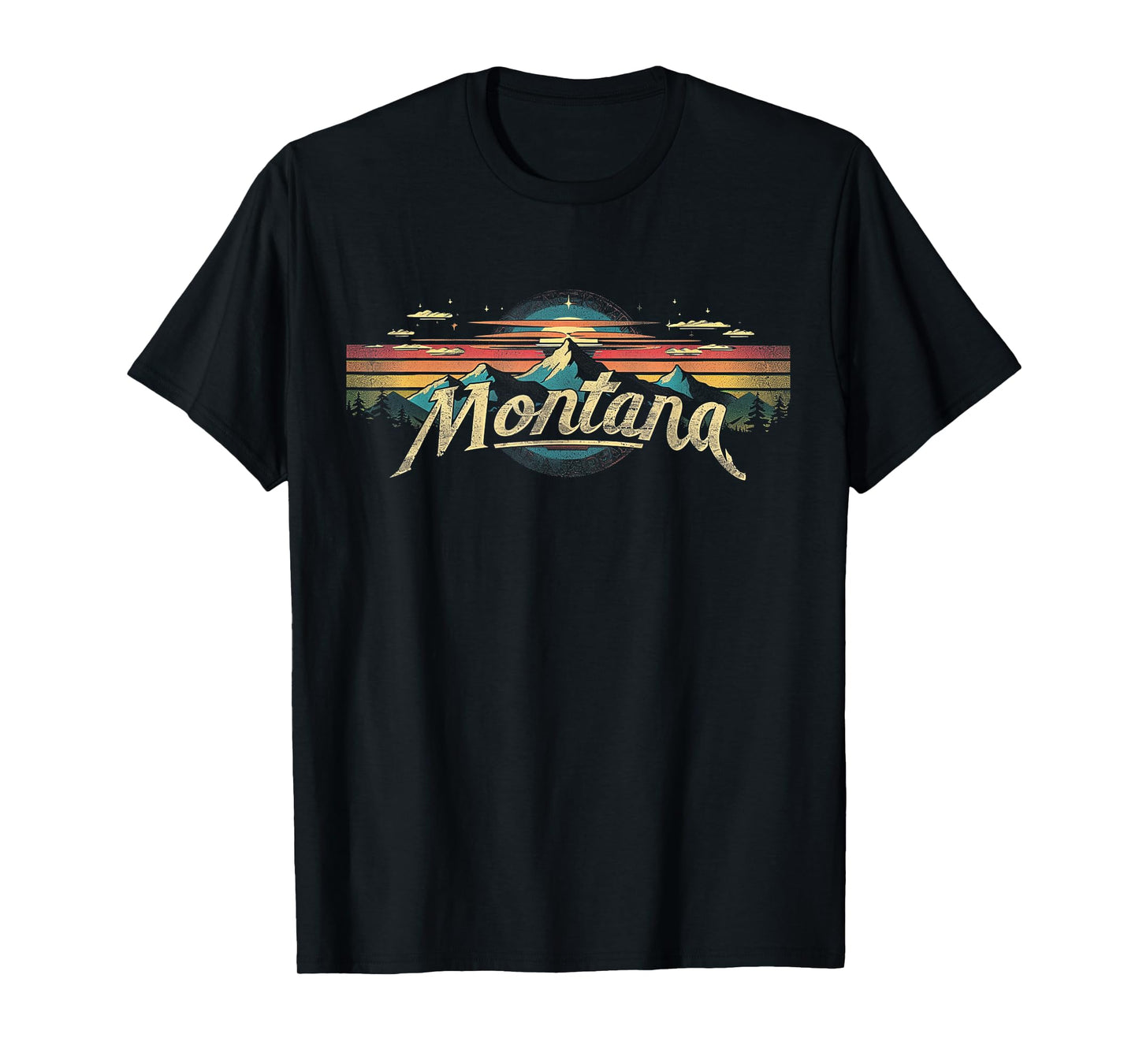 Montana -Cool Funny Graphic Vintage Men Women Kids Mountains T-Shirt