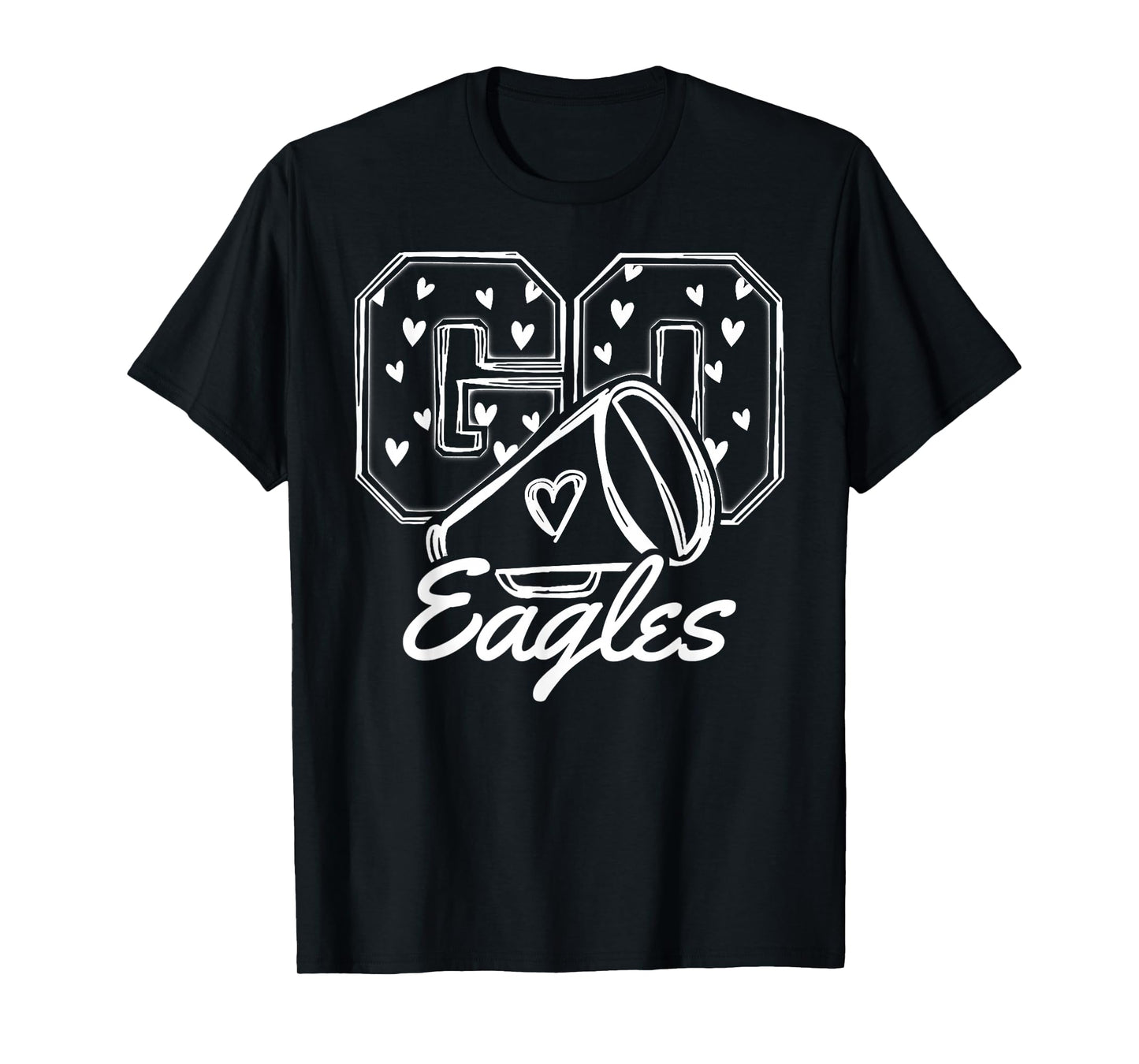 Vintage Eagles High School Go Eagles Pride Heart T-Shirt
