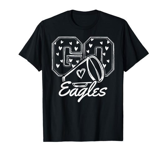 Vintage Eagles High School Go Eagles Pride Heart T-Shirt