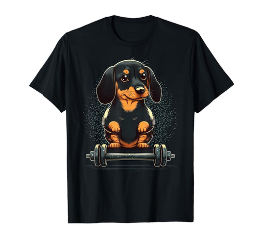 Dachshund Weightlifting Funny Fitness Gym Dachshund T-Shirt