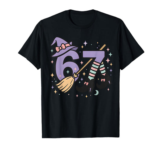67 Halloween Girls Witch Six Seven 6 7 Brainrot Meme Kids T-Shirt