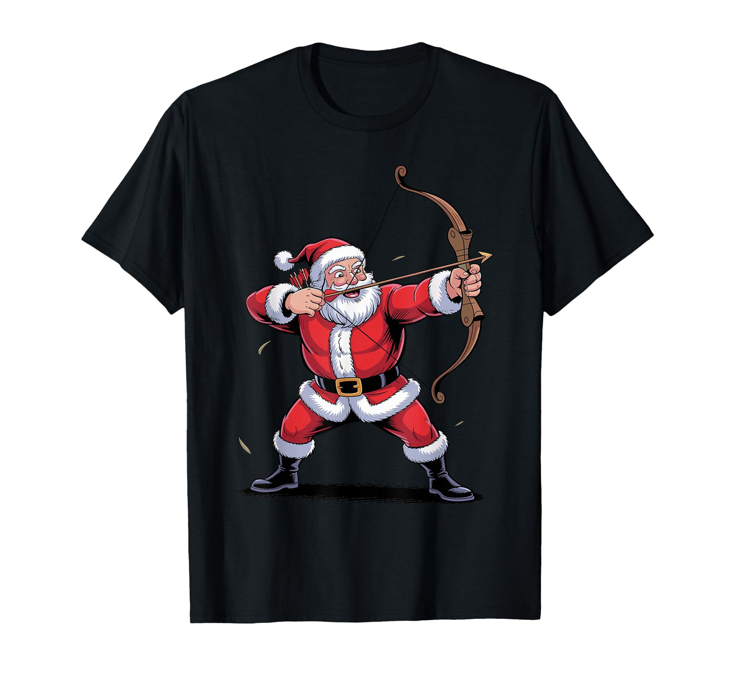 Funny Santa Playing Archery Holiday Christmas Xmas Pajama T-Shirt