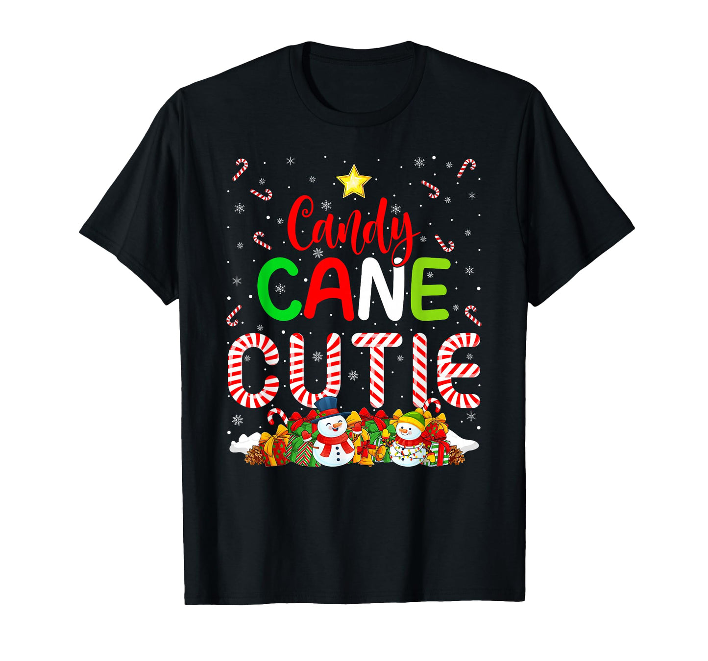 Candy Cane Cutie Christmas Pajama Costume Adults and Kids T-Shirt