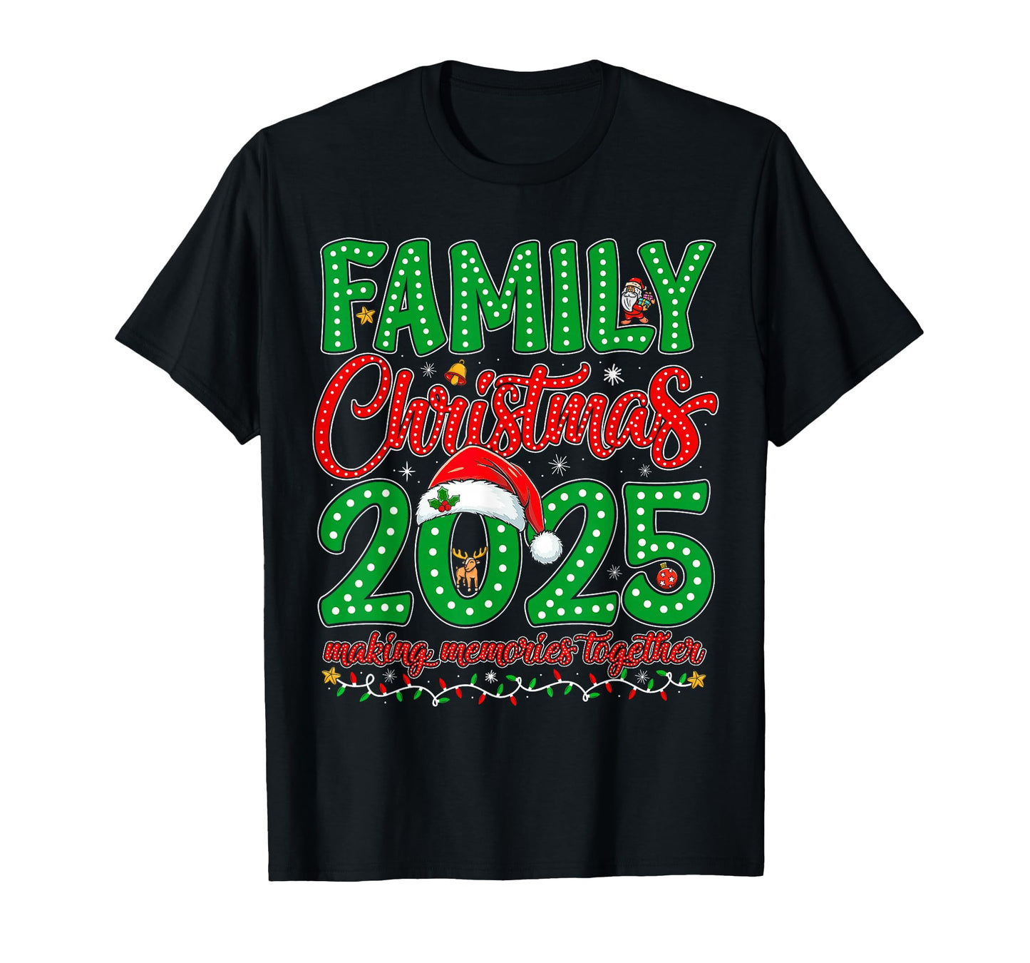 Family Christmas 2025 Squad Santa Elf Xmas Matching Outfit T-Shirt