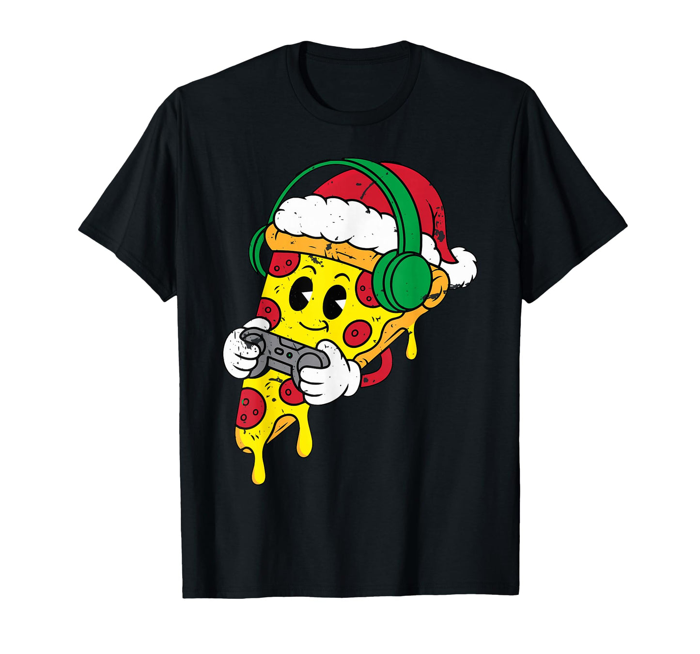 Christmas Gamer Pizza Video Gaming Men Boys Kids Teen Youth T-Shirt