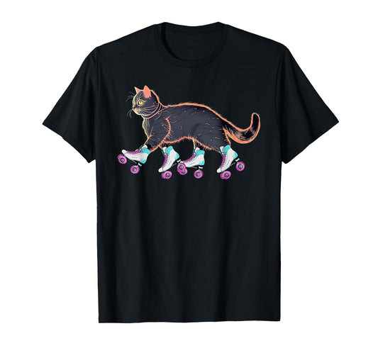 Roller Skating Cat Roller Derby Cats Skater girls woman T-Shirt