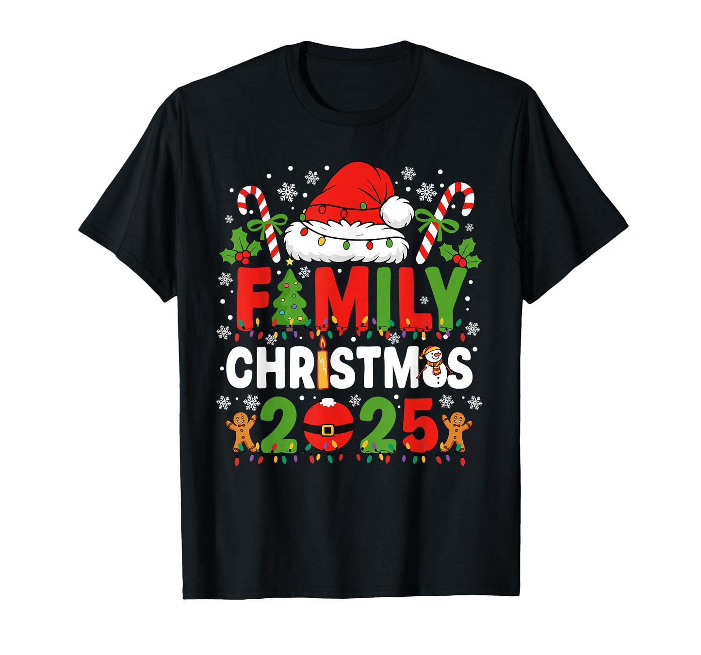Family Christmas 2025 Matching Squad Santa Elf Funny Xmas T-Shirt