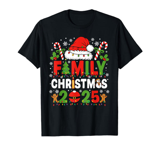Family Christmas 2025 Matching Squad Santa Elf Funny Xmas T-Shirt