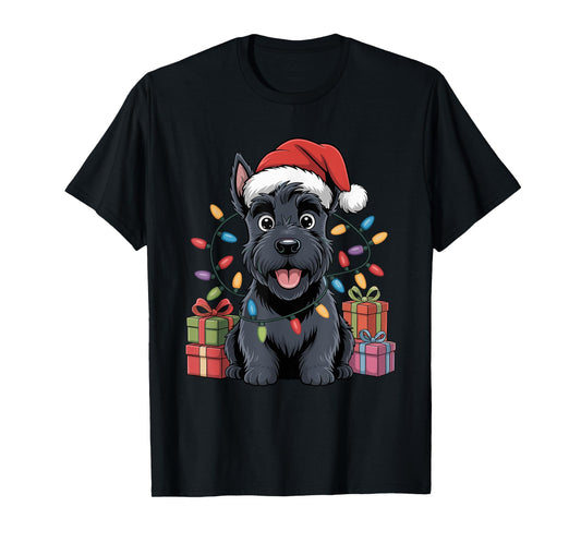 Cute Scottish Terrier Christmas Funny Dog Lover Holiday T-Shirt