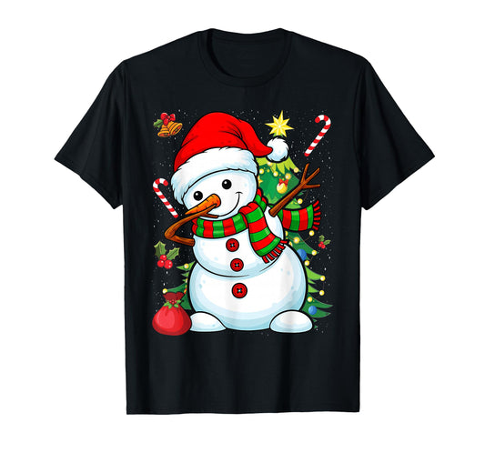 Dabbing Snowman Santa Christmas Boys Men Funny Xmas Hat Dab T-Shirt