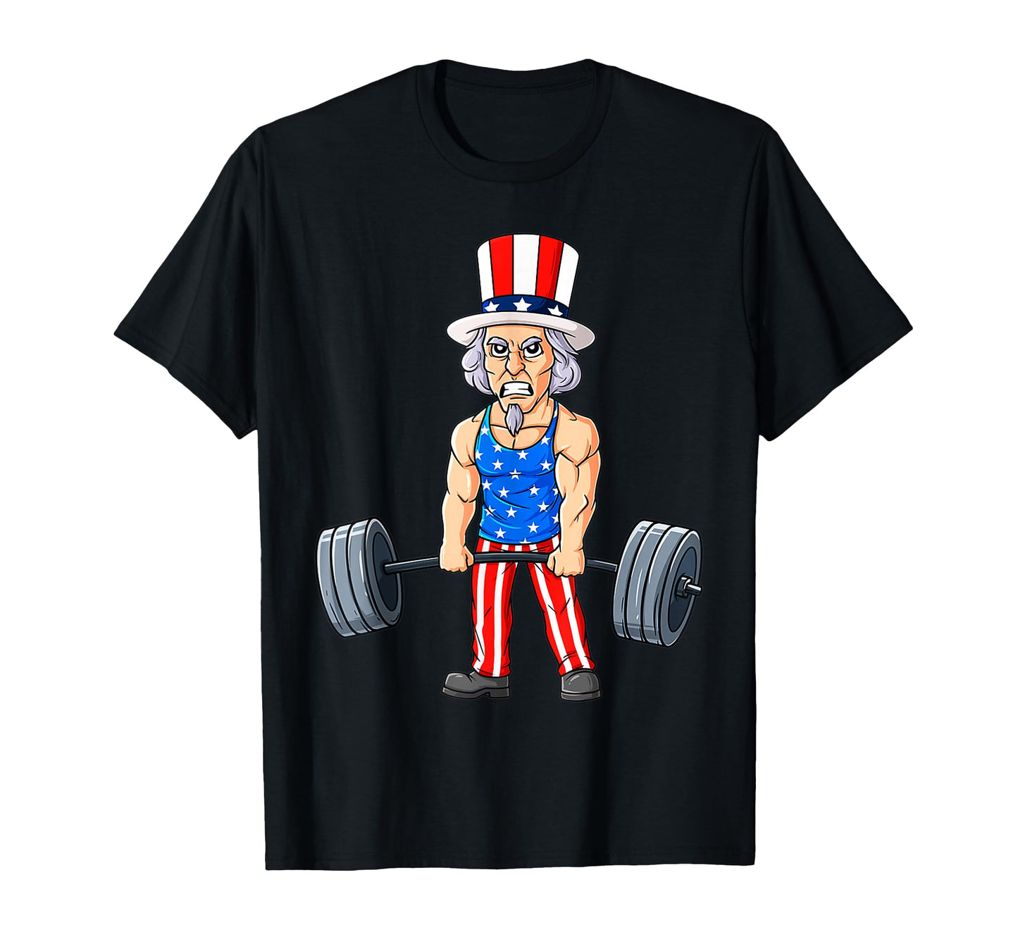 4th Of July Uncle Sam Weightlifting Funny Deadlift Fitness T-Shirt