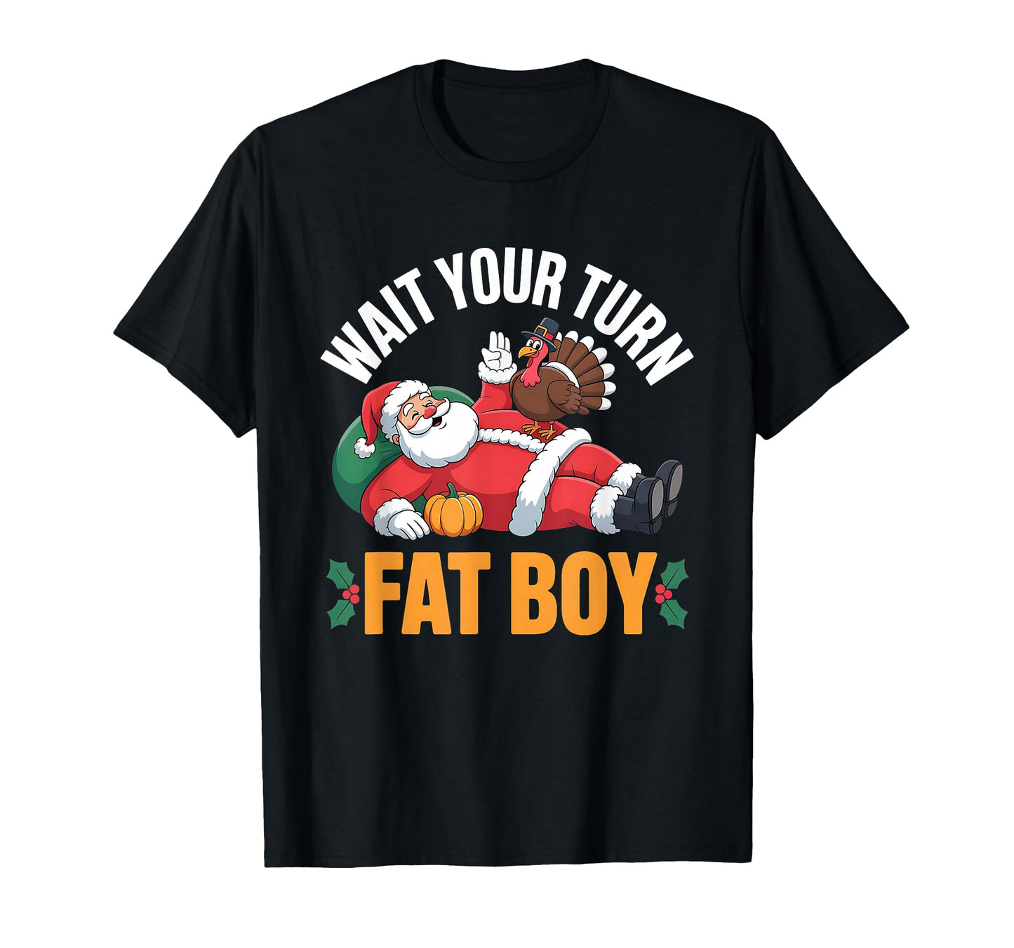 Funny Thanksgiving Christmas Turkey vs Santa for Men Women T-Shirt
